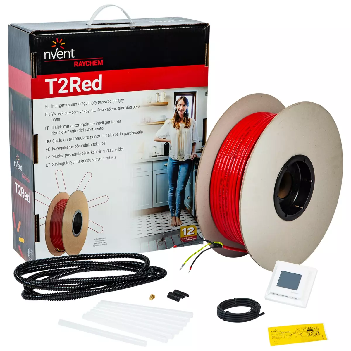 Samoregulační kabel podlahového topení 44 m + termostat SENZ WIFI - RAYCHEM T2Red